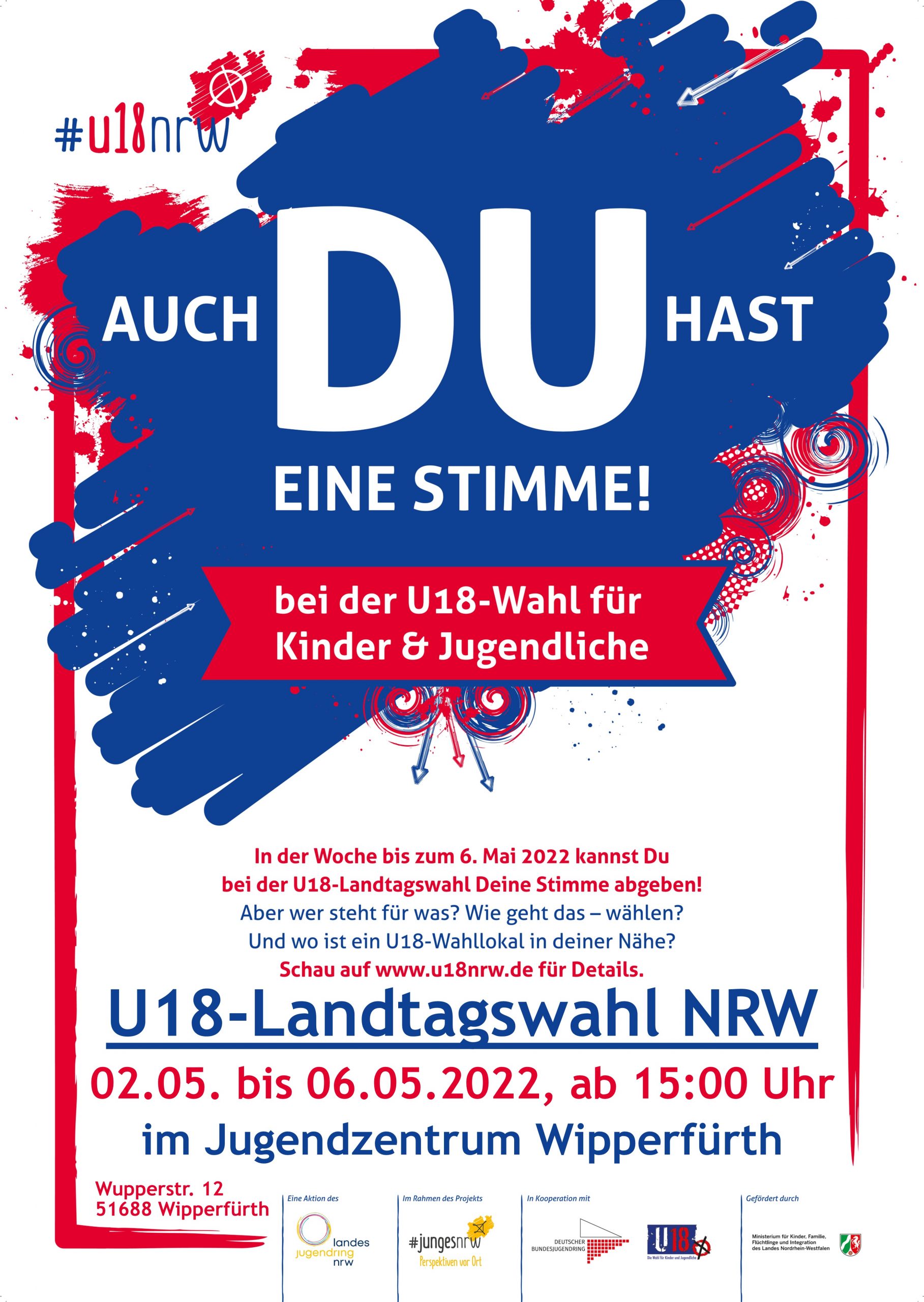 Wahl-Plakat U18-Wahl NRW 2022